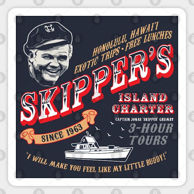 Skipper's Island Charter Gilligan's Island Magnet by Alema Art